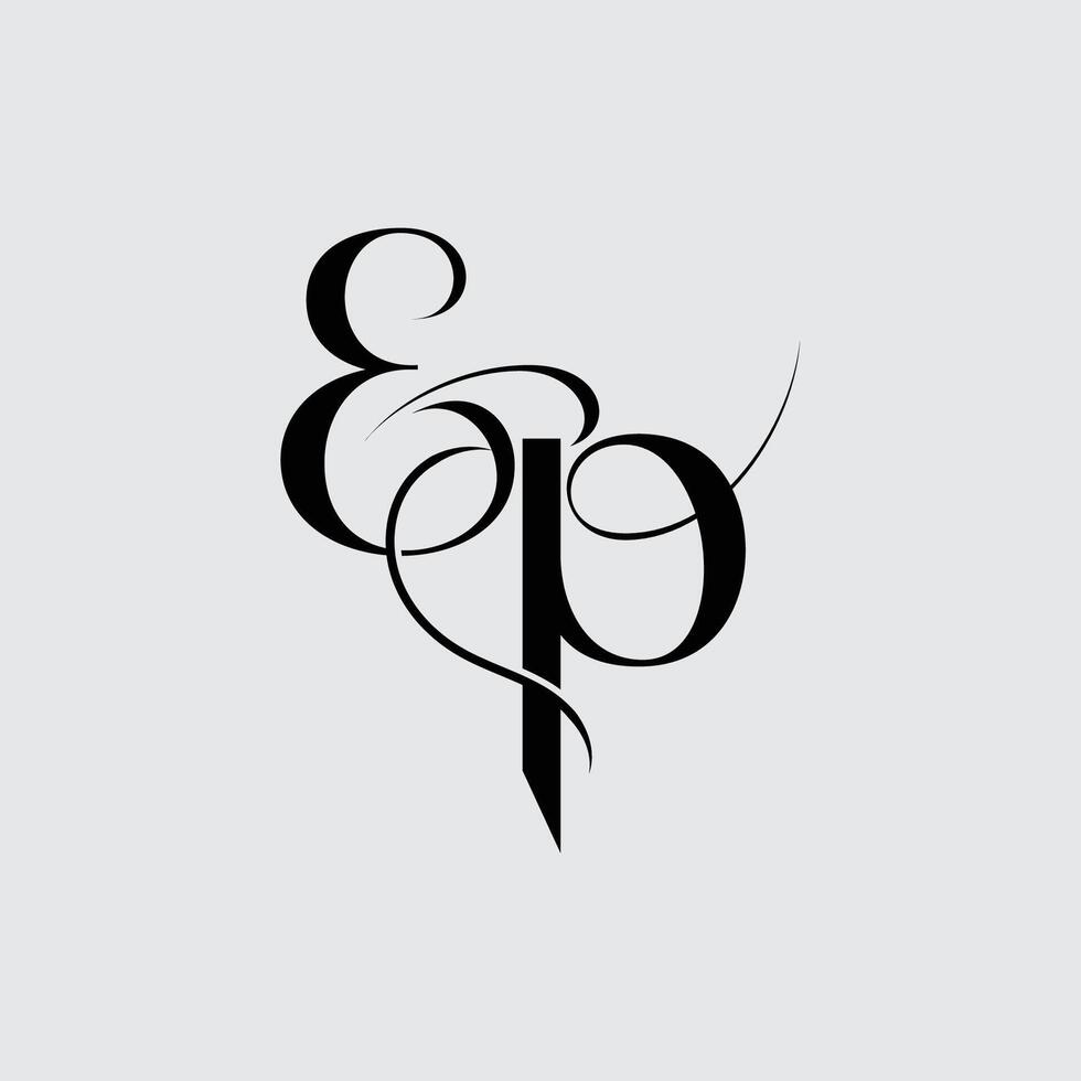 Initial letter ep logo design vector