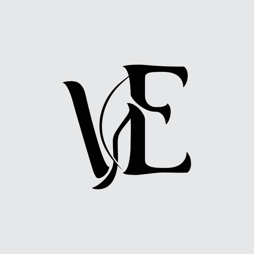 Initial letter VE logo design vector