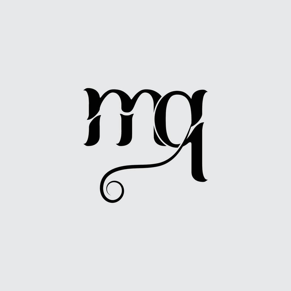 Initial letter mq logo design vector