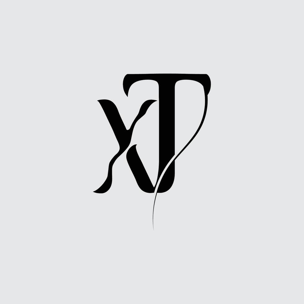 Initial letter XT logo design vector