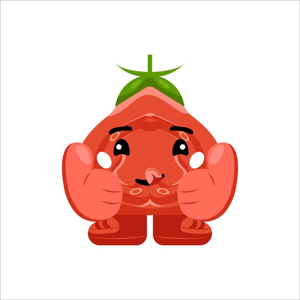 Cute Tomato Mascot Illustration. vector