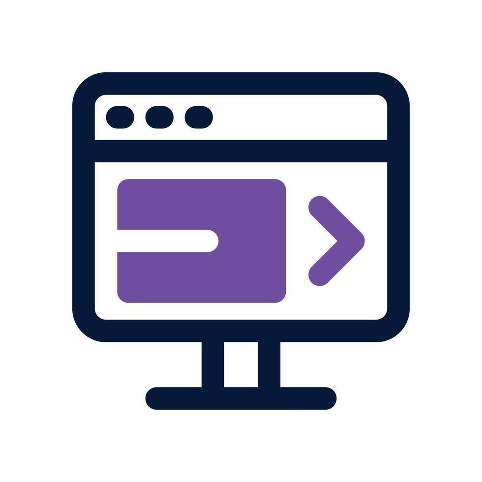 monitor icon. dual tone icon for your website, mobile, presentation, and logo design. vector