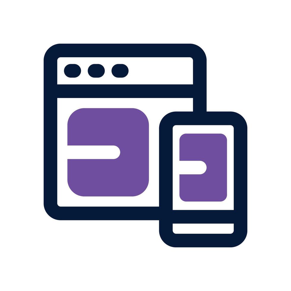 responsive icon. dual tone icon for your website, mobile, presentation, and logo design. vector