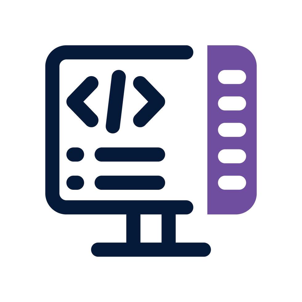 coding icon. dual tone icon for your website, mobile, presentation, and logo design. vector