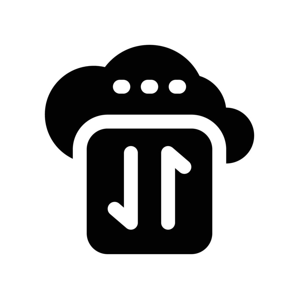 cloud data icon. glyph icon for your website, mobile, presentation, and logo design. vector