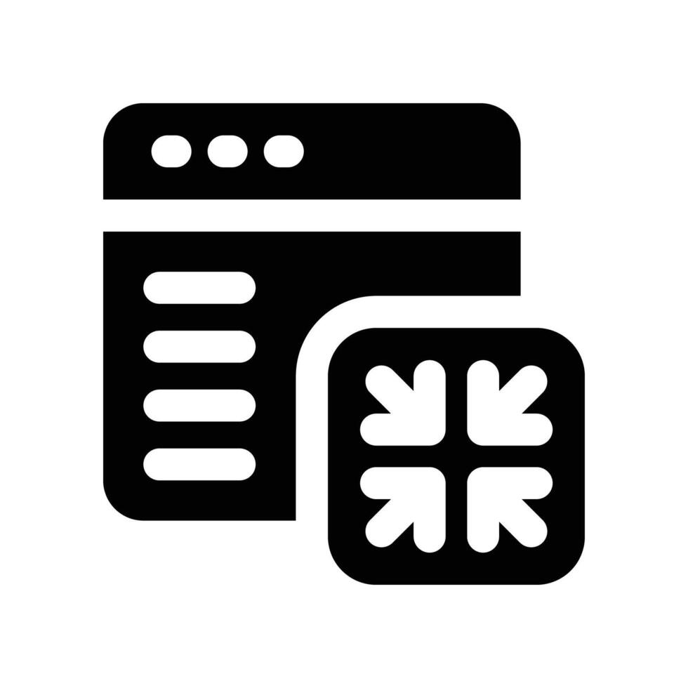 minimize page icon. glyph icon for your website, mobile, presentation, and logo design. vector