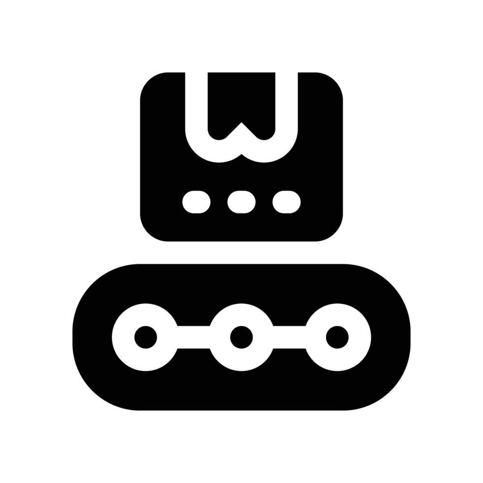 conveyor belt icon. glyph icon for your website, mobile, presentation, and logo design. vector