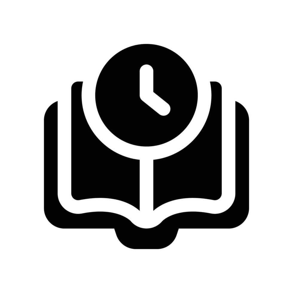 reading time icon. glyph icon for your website, mobile, presentation, and logo design. vector