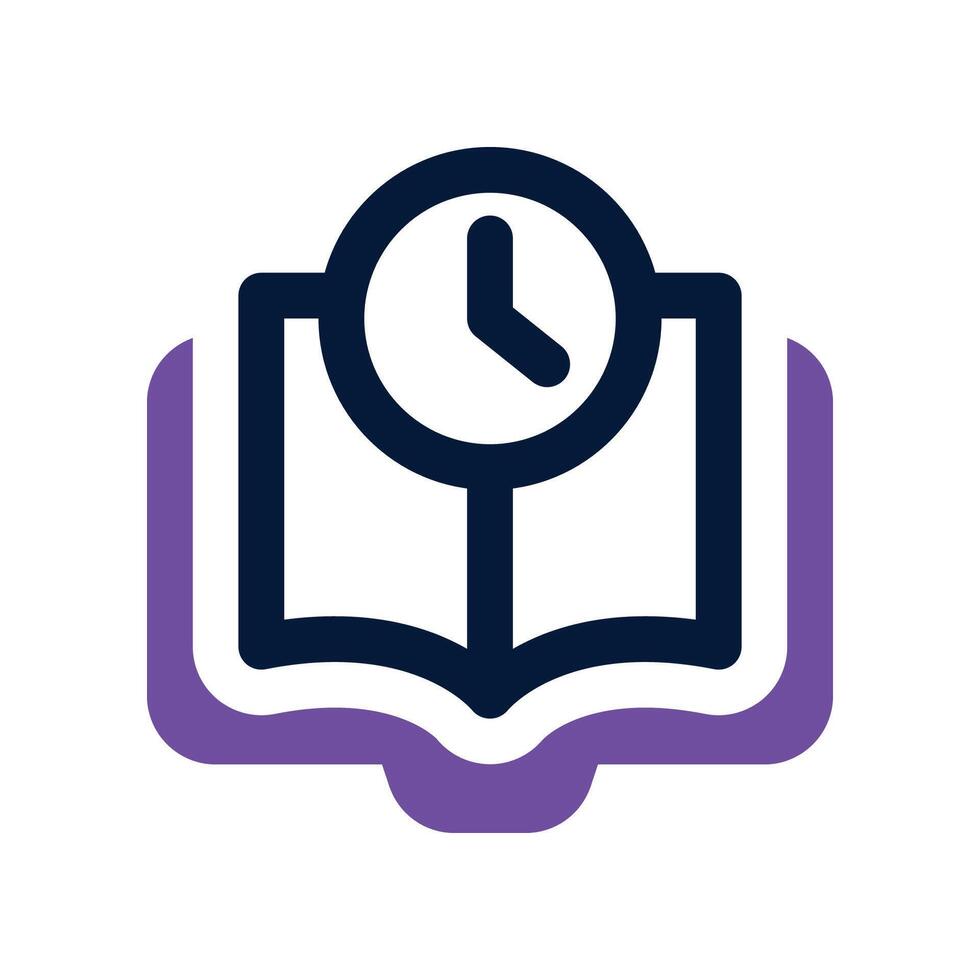 reading time icon. dual tone icon for your website, mobile, presentation, and logo design. vector