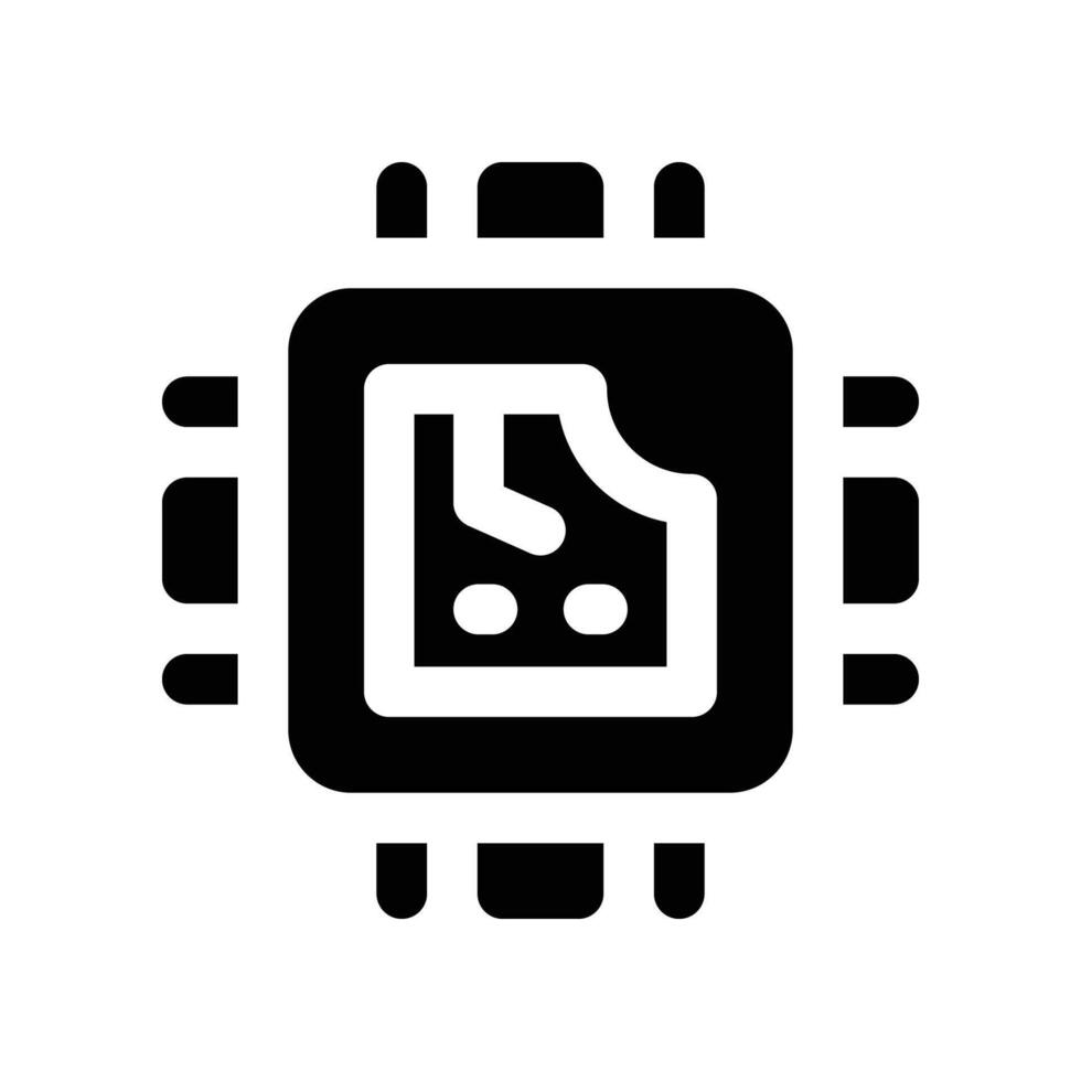 processor icon. glyph icon for your website, mobile, presentation, and logo design. vector