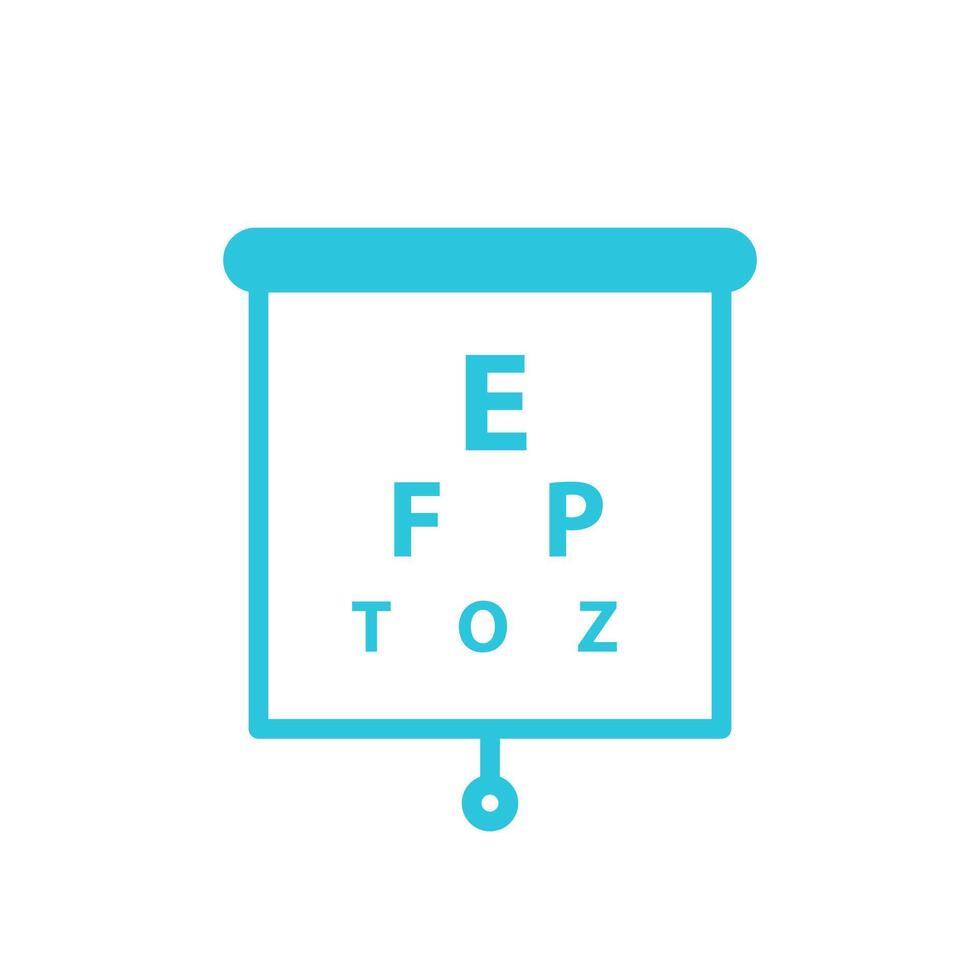 Vision test icon. Isolated on white background. From blue icon set vector