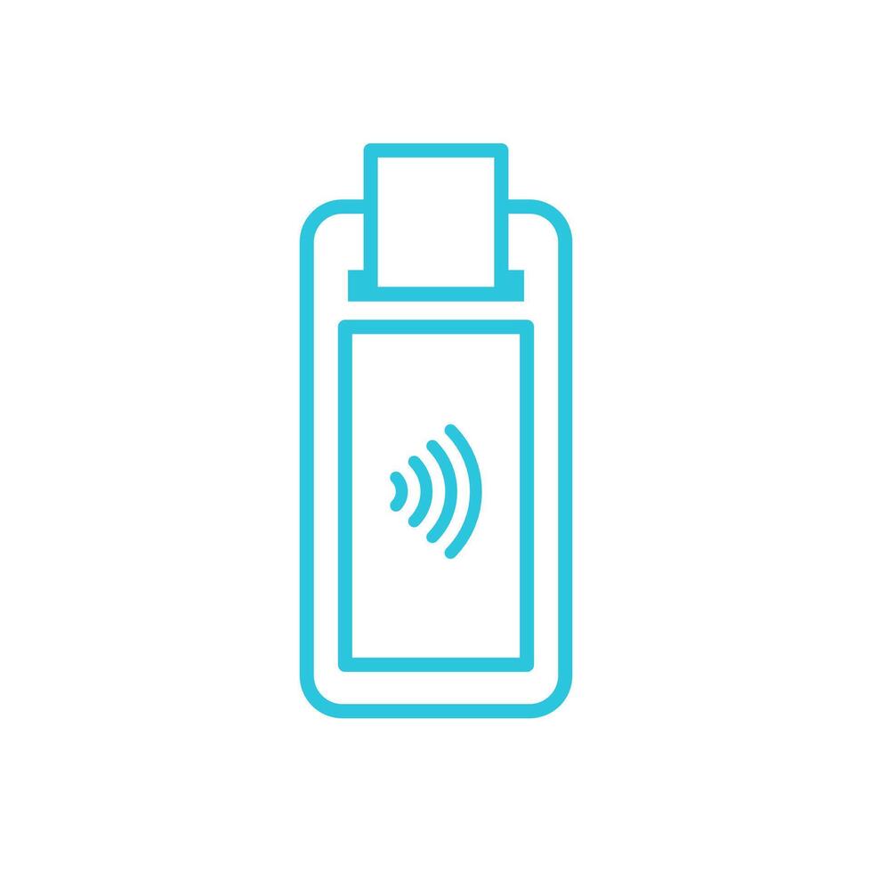 Mobile smart payment receipt printer POS terminal icon. Isolated on white background. From blue icon set. vector