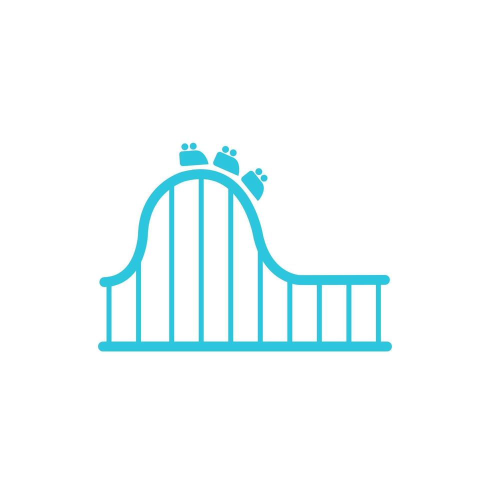 Rollercoaster icon. Isolated on white background. From blue icon set. vector