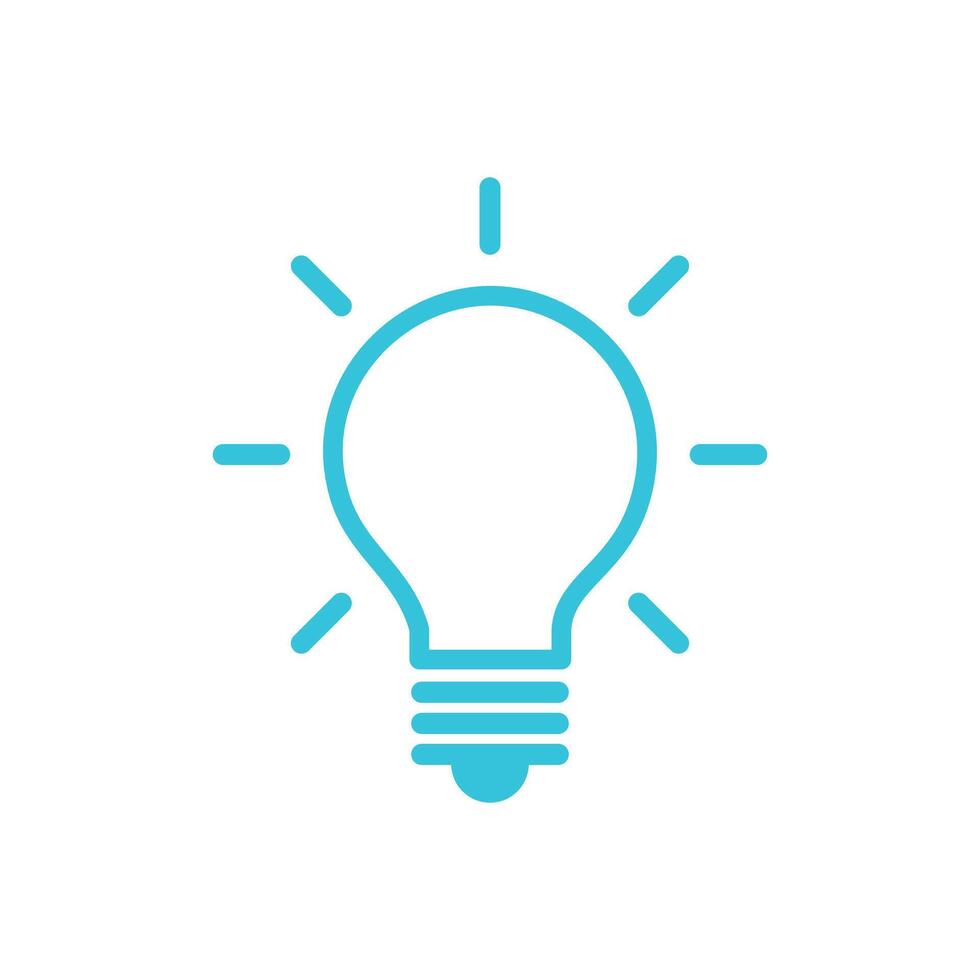 Simple ideas, solving problem icon. Light Bulb. From blue icon set. vector