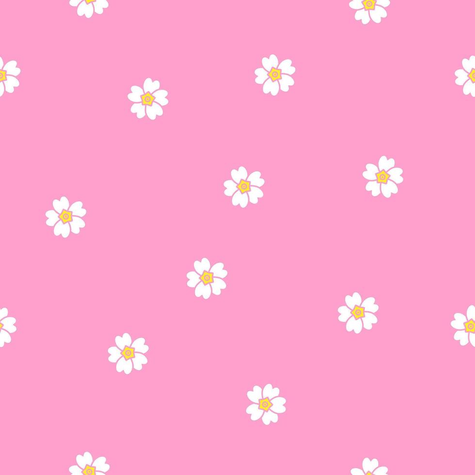 Flourish Primula pattern. White petals. Primula vulgaris. Seamless pattern texture. vector