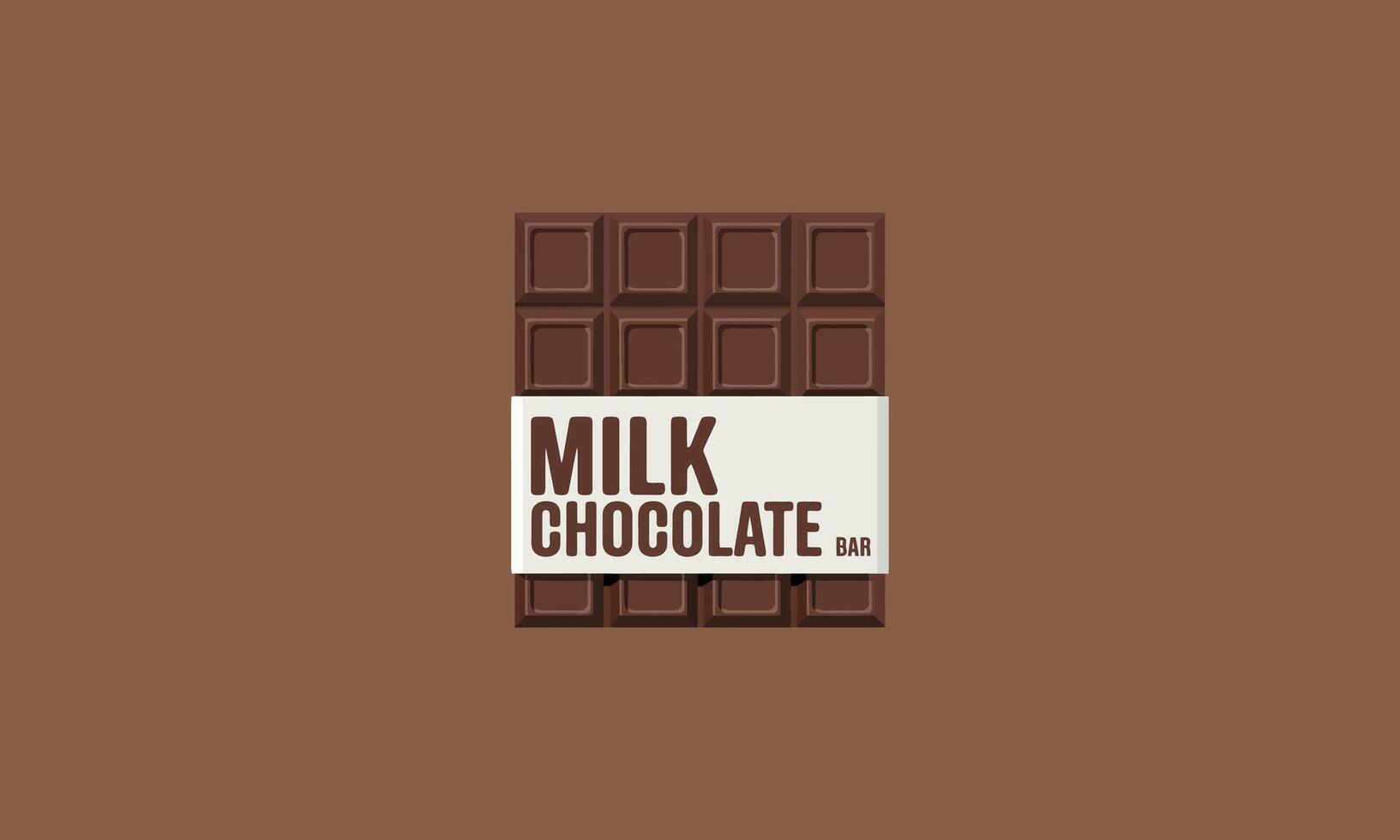 Milk chocolate bar with classic block design and wrapper vector