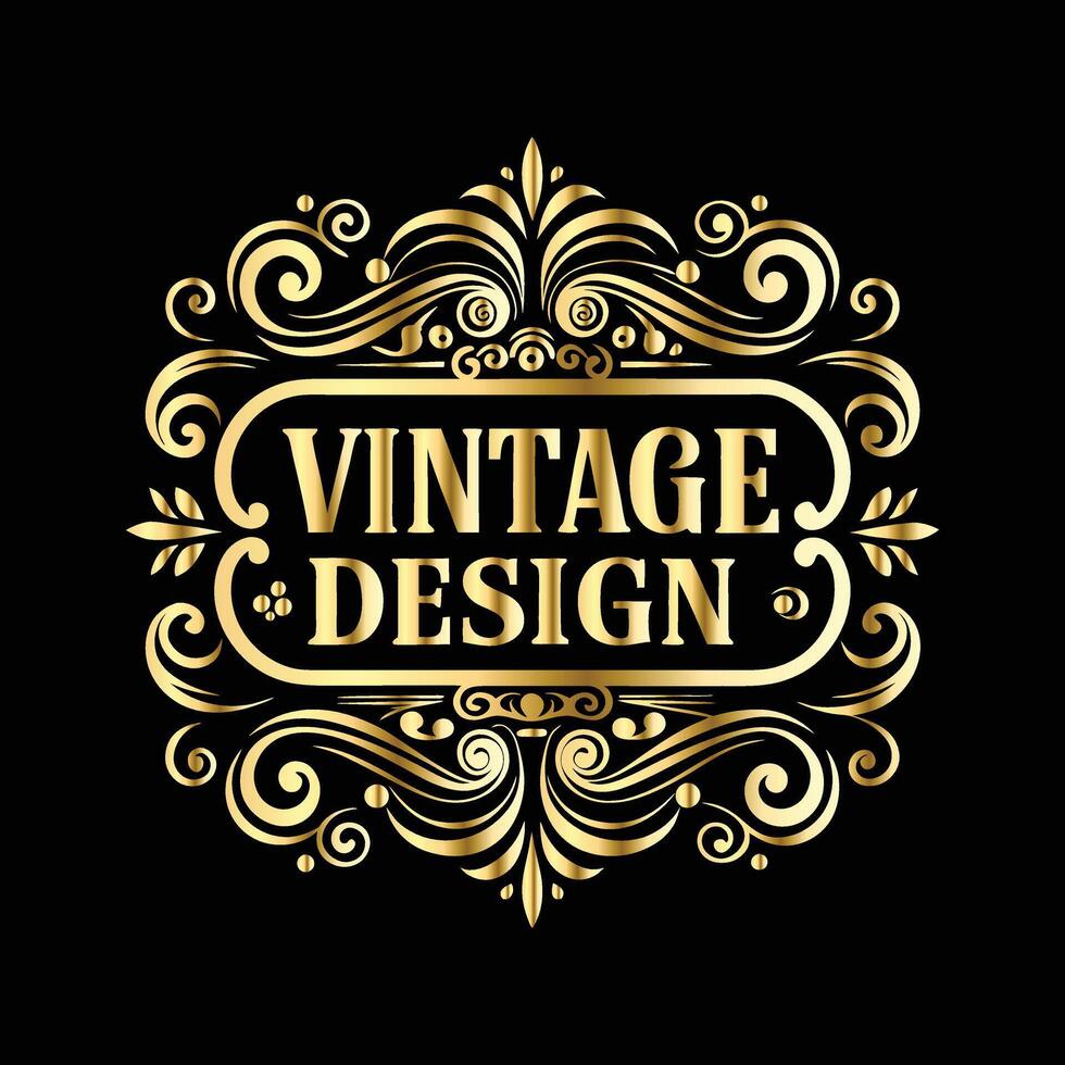 Vintage decorative ornament design elements set illustration. Labels and badges, retro ribbons, luxury fancy logo symbols, elegant calligraphic swirls, flourishes ornate vignettes vector