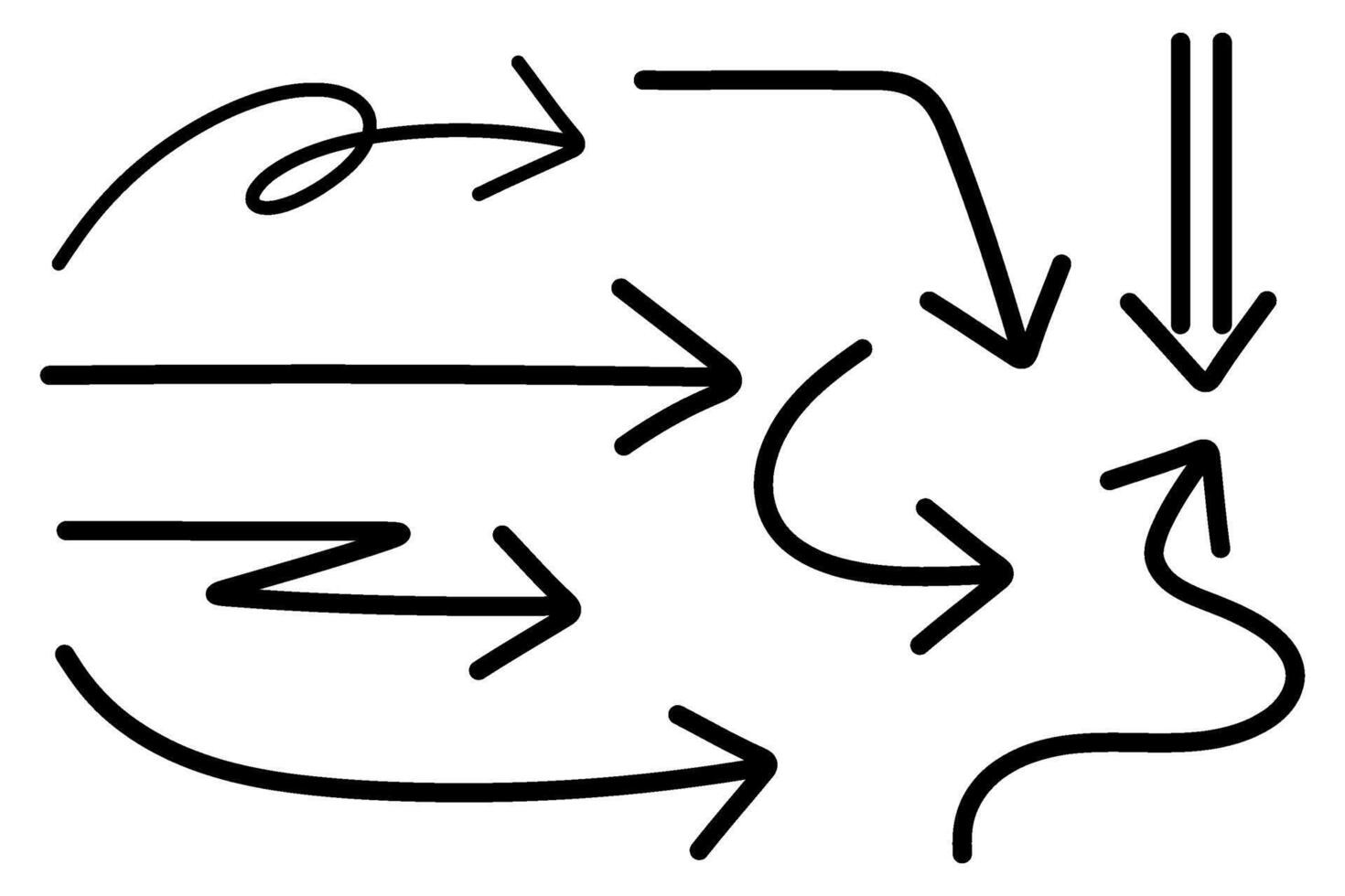 Hand drawn arrow set vector