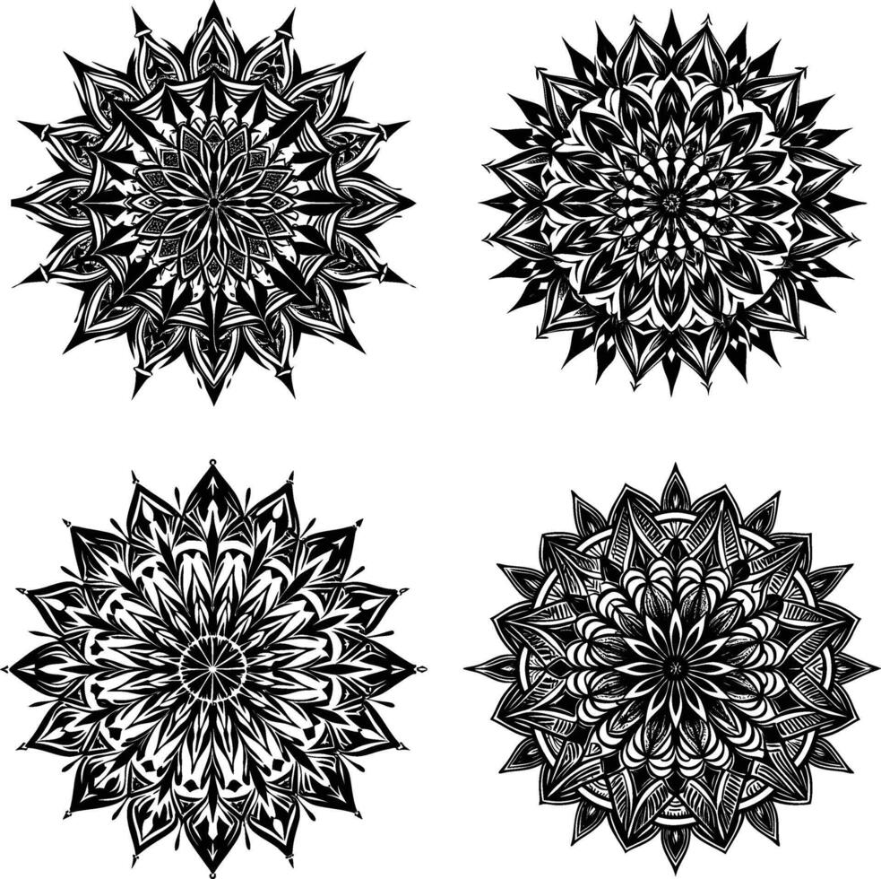 Mandalas for coloring book Decorative round ornaments Unusual flower shape vector