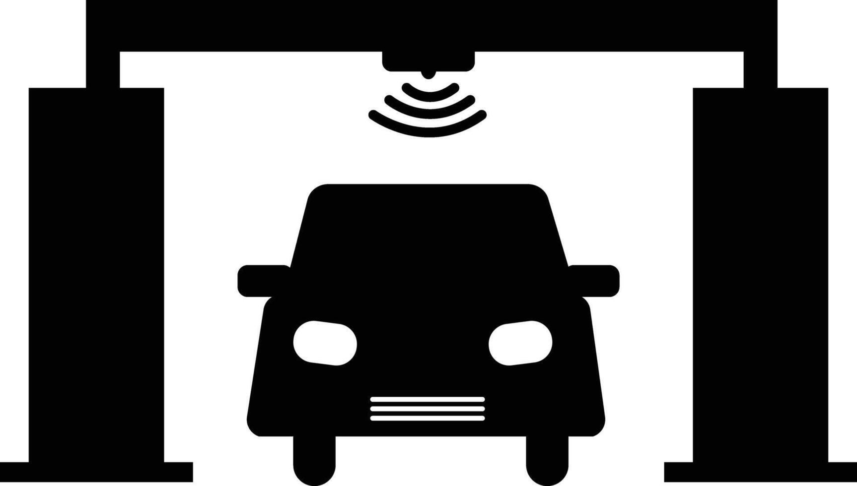 Electronic toll icon. freeway with toll checkpoint gate sign. Electronic toll symbol. flat style. vector
