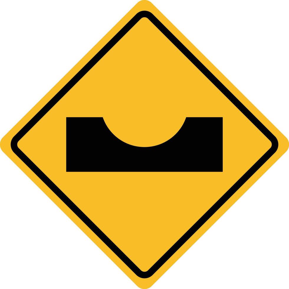 Dangerous dip sign. Dip sign on the road symbol. Hole on the road. rugged way. Traffic sign logo. vector