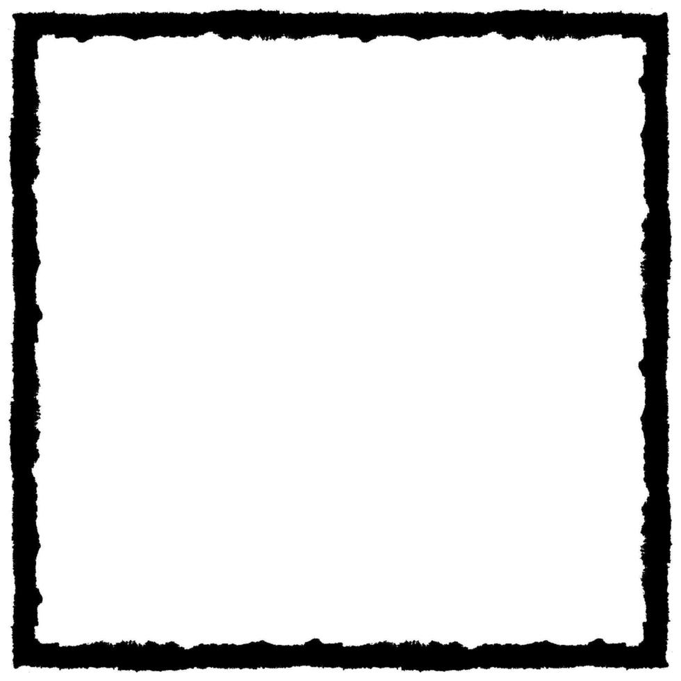 Grunge square frame border isolated vector
