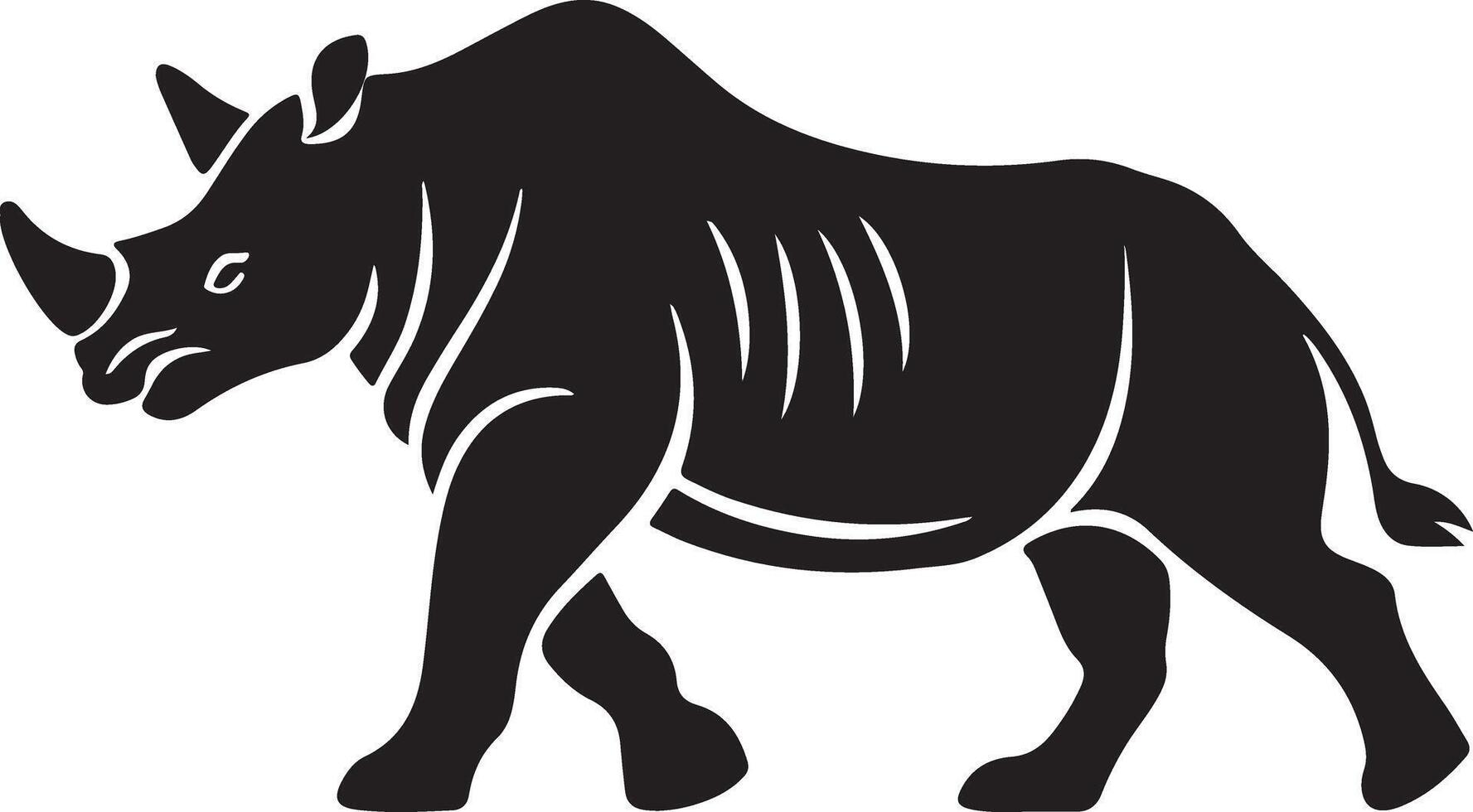 rhino silhouette black vector