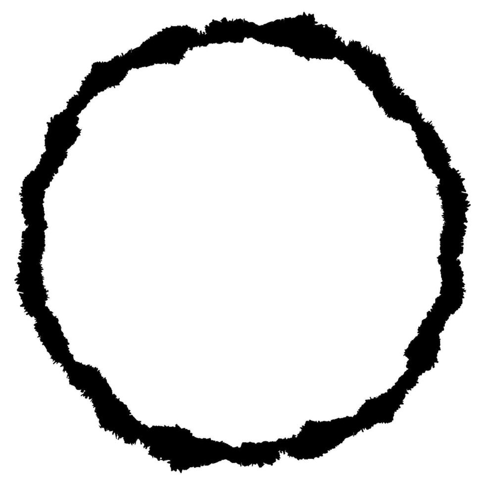 Grunge outline circle frame border isolated vector