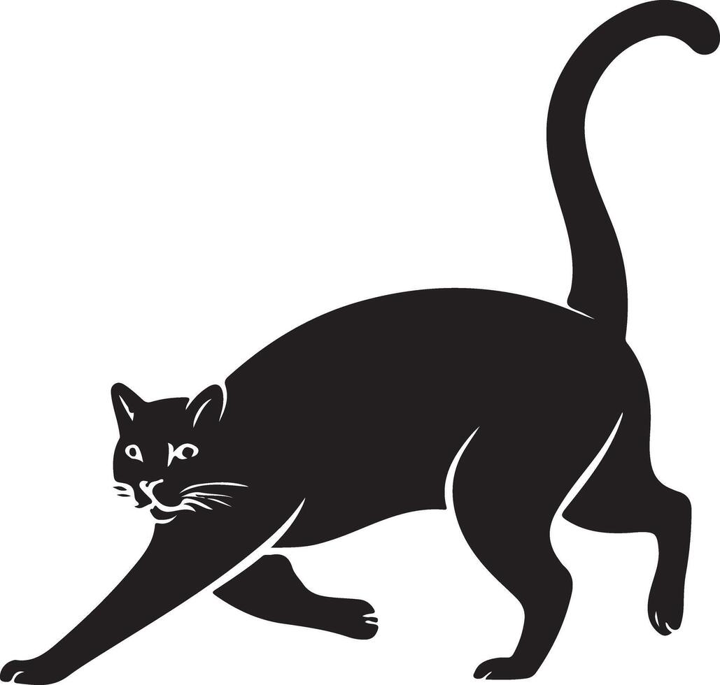 Cat cartoon line art vector