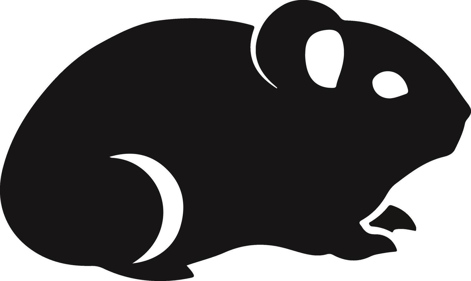 hamster silhouette black vector