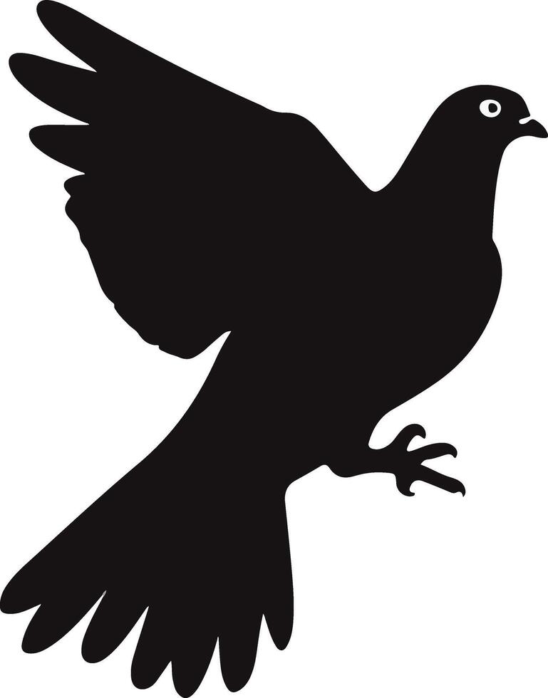 Pigeon silhouette black vector