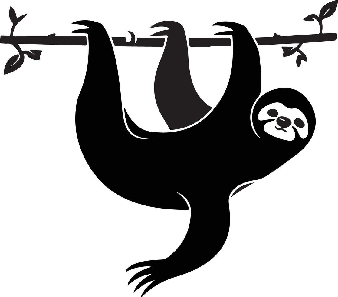 sloth silhouette black vector
