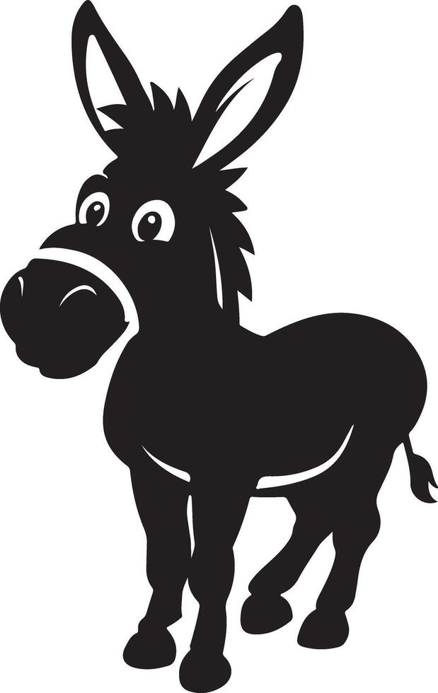 Donkey silhouette black vector