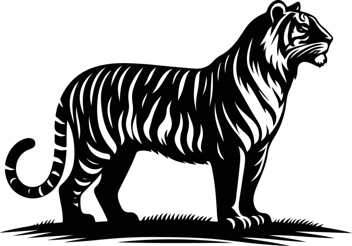 A cartoon of a tiger vector