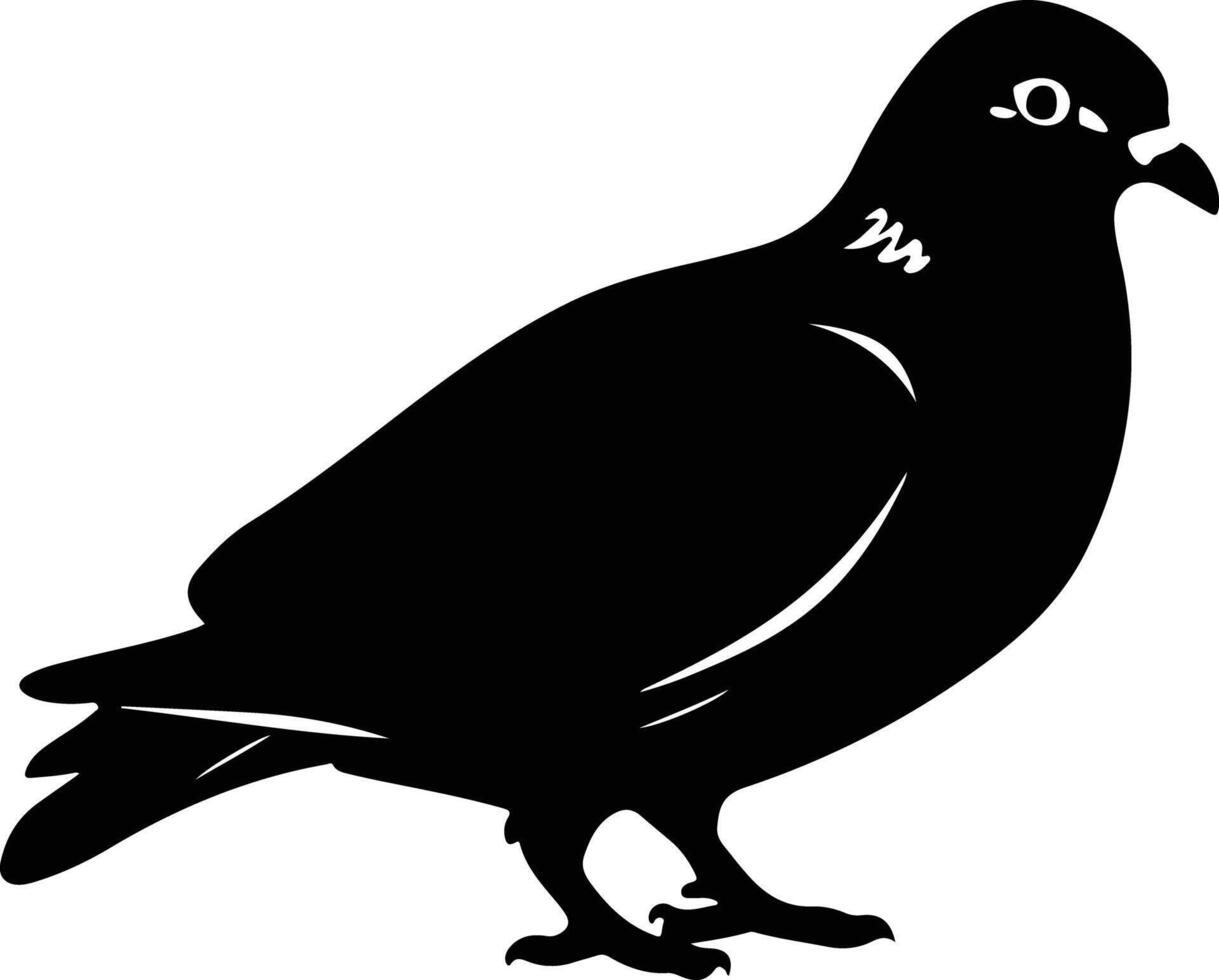Pigeon black art vector