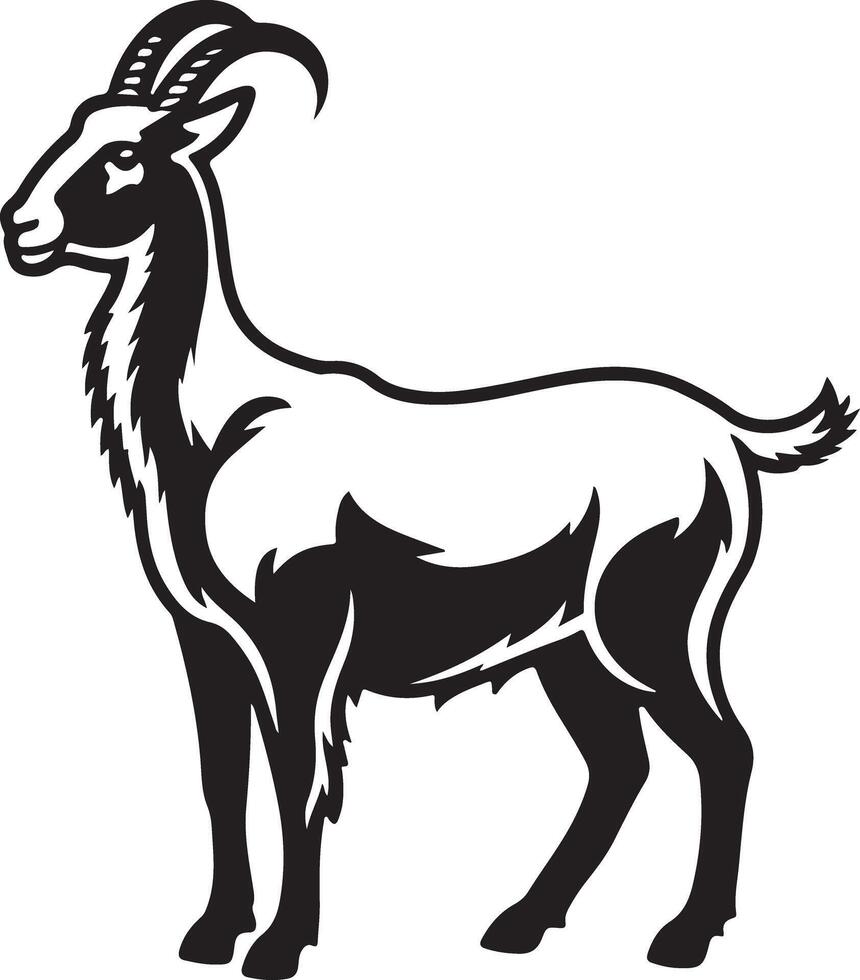 goat silhouette black vector