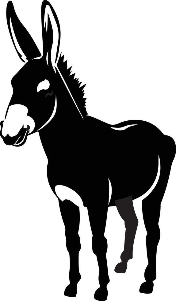 Donkey silhouette black vector
