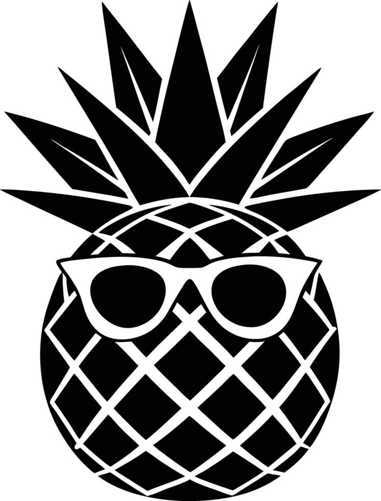 pineapple silhouette with glasses vector