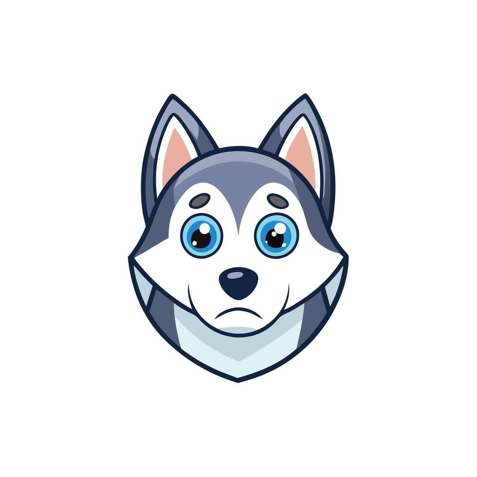 Sad Siberian husky head vector