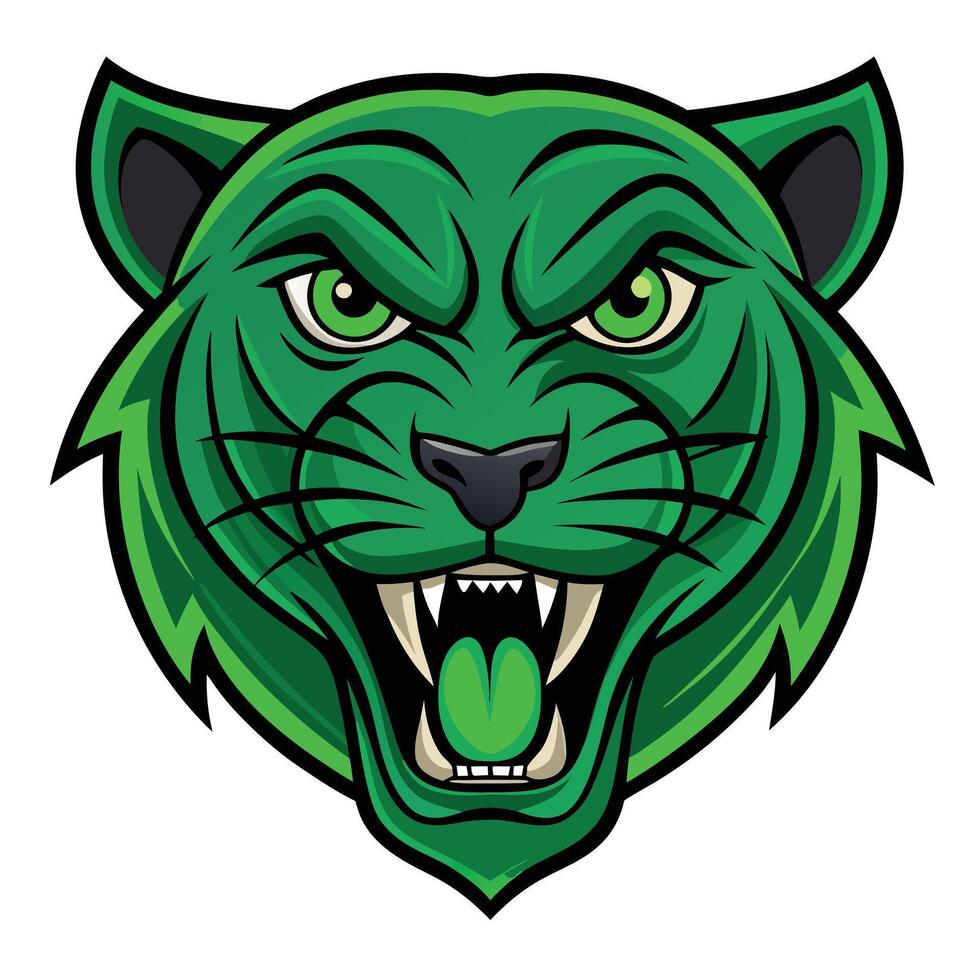 Aggressive panther head mascot logo illustration vector