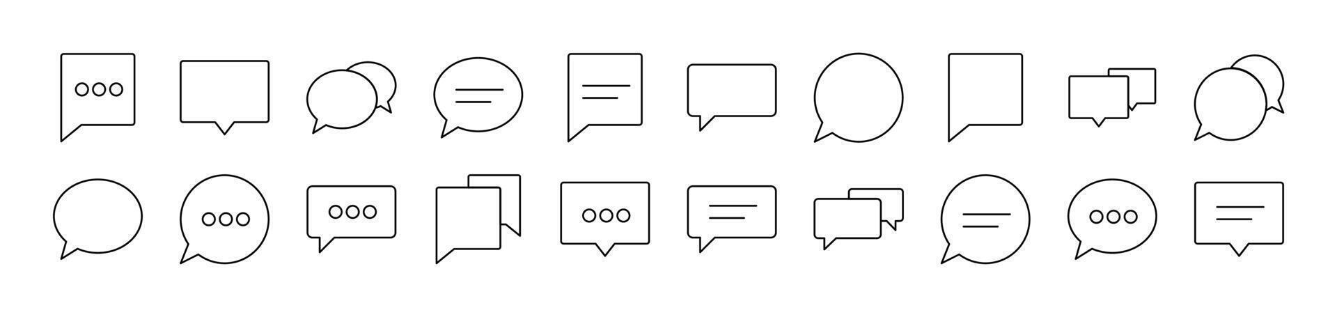 Speech Bubble as Communication and Dialogue Outline Sign Collection. Editable Stroke. Perfect for Infographics, Articles, Books, Flyers, Banners vector