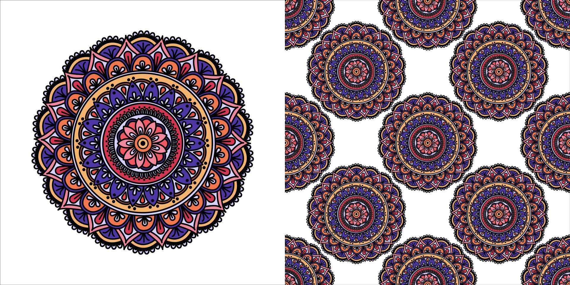 Flower Mandala. Vintage decorative elements. Oriental pattern.Seamless pattern. Vintage decorative elements. Hand drawn background. vector