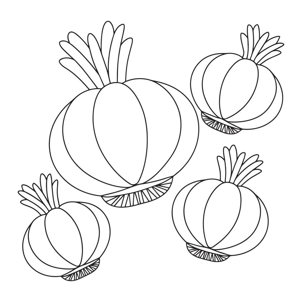 Triangular Onion Delight A Fun and Simple Coloring Page for Kids vector