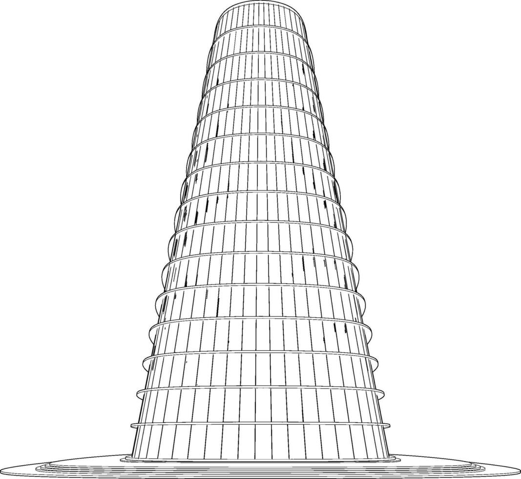 3D illustration of Building in concept vector