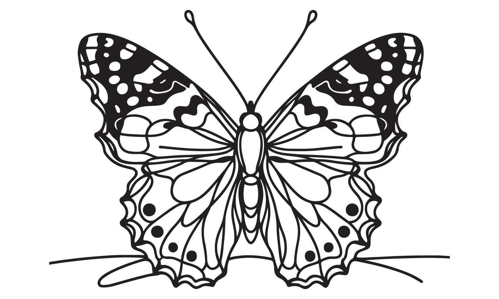 Butterfly coloring pages for kids vector