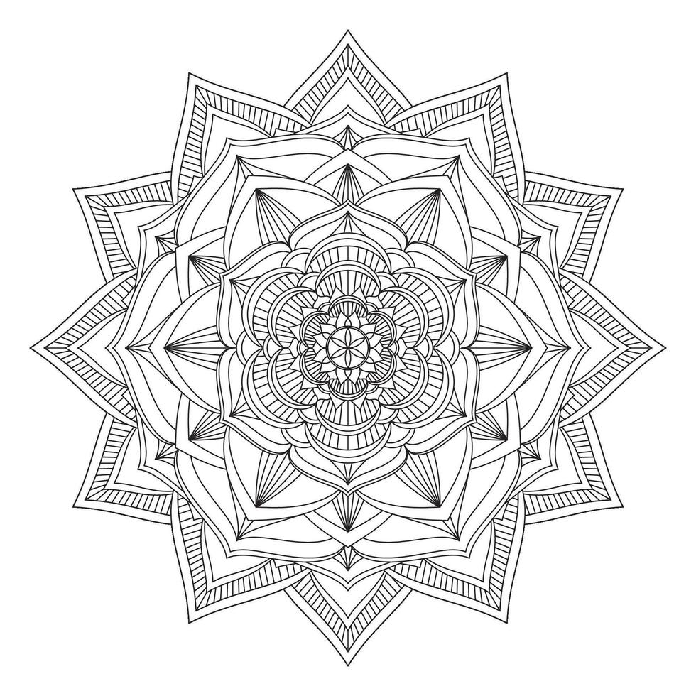 A coloring page with a mandala design vector