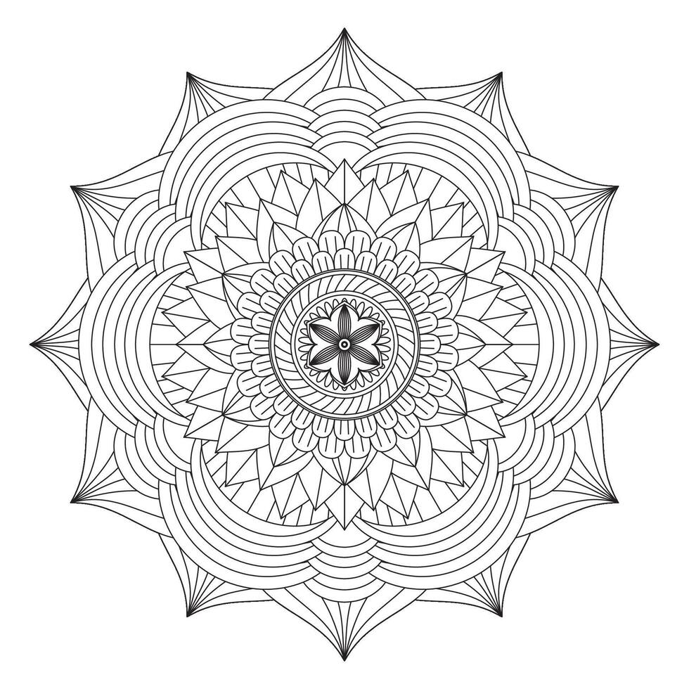 A coloring page with a flower design vector