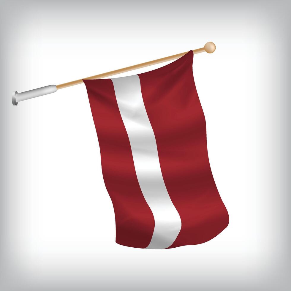 Realistic illustration of Latvia flags waving on the wall. The set is in the collection vector