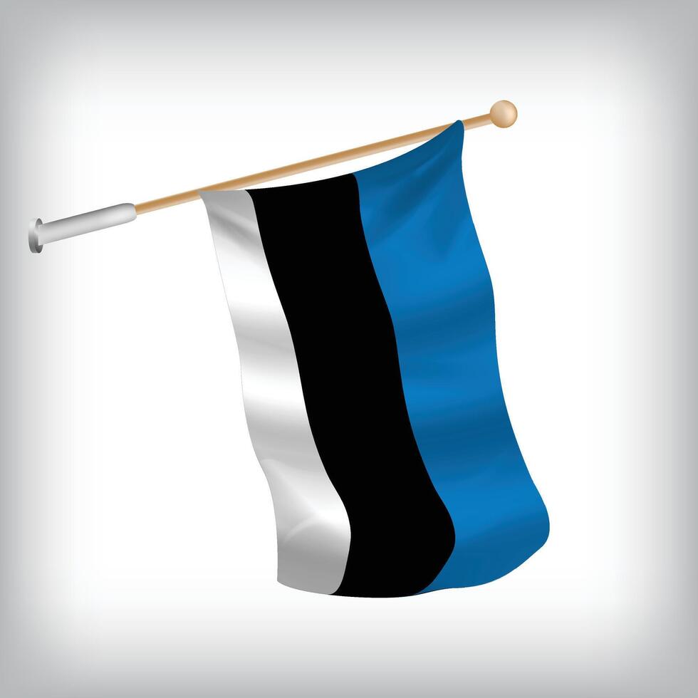 Realistic illustration of Estonia flags waving on the wall. The set is in the collection vector
