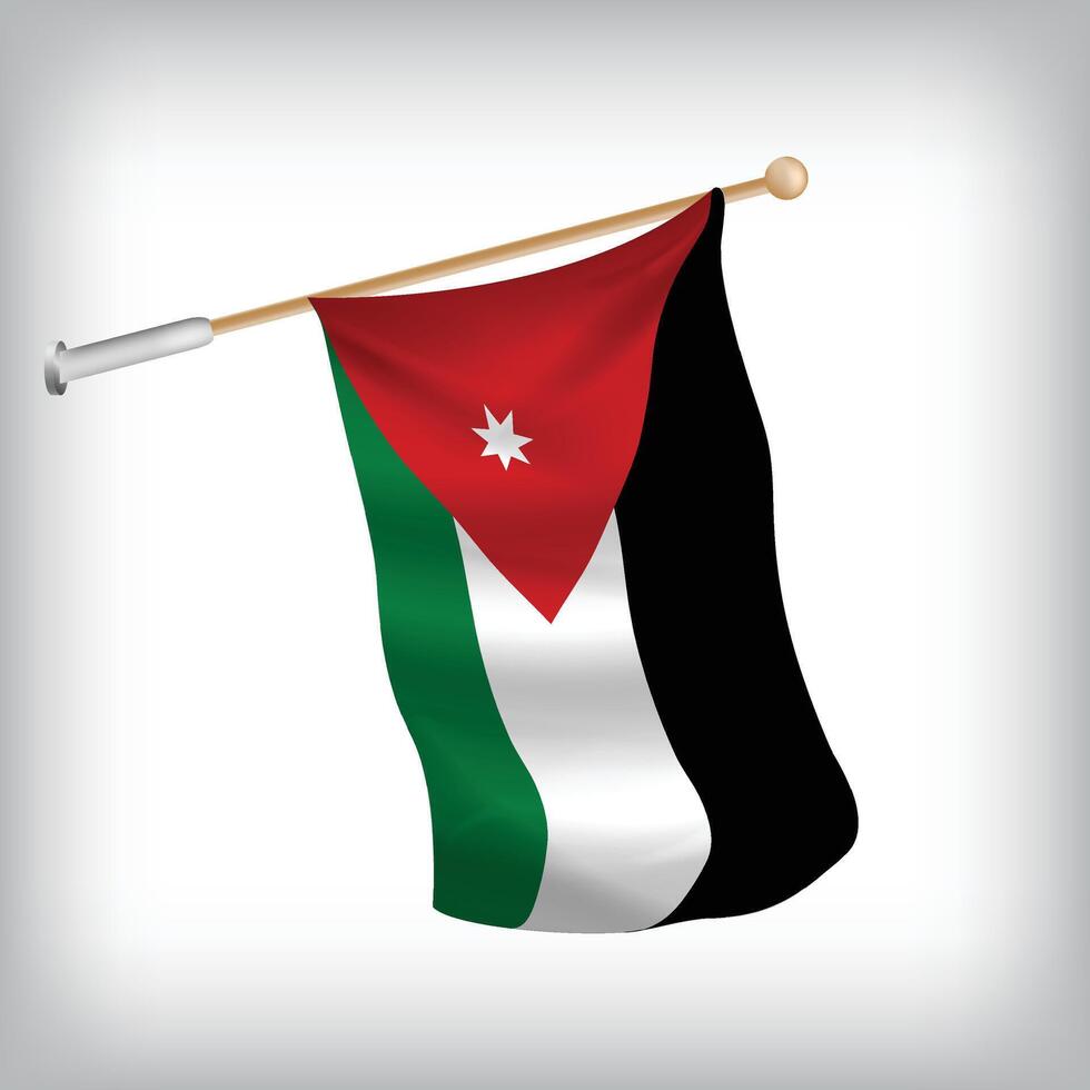 Realistic illustration of Djibouti flags waving on the wall. The set is in the collection vector